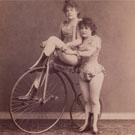 Performers with a bicycle